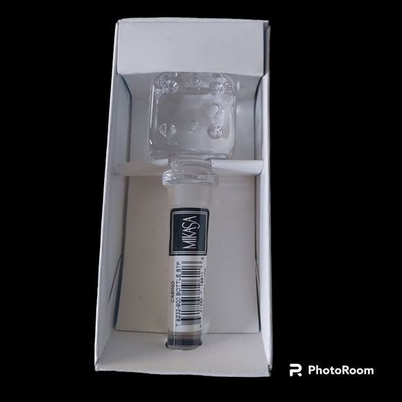 Mikasa Crystal Bottle Stopper Casino Dice Austria NEW - Picture 2 of 4